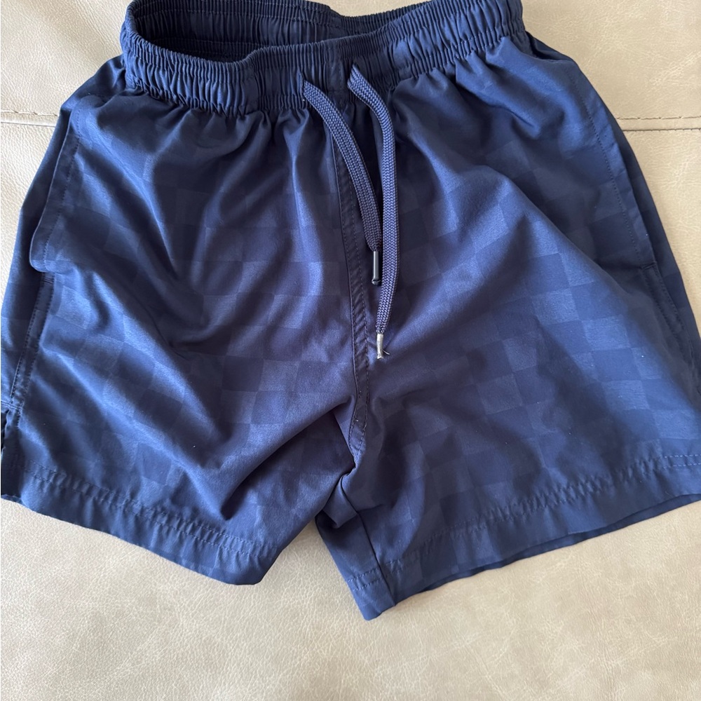 Navy Blue Checkered Shorts